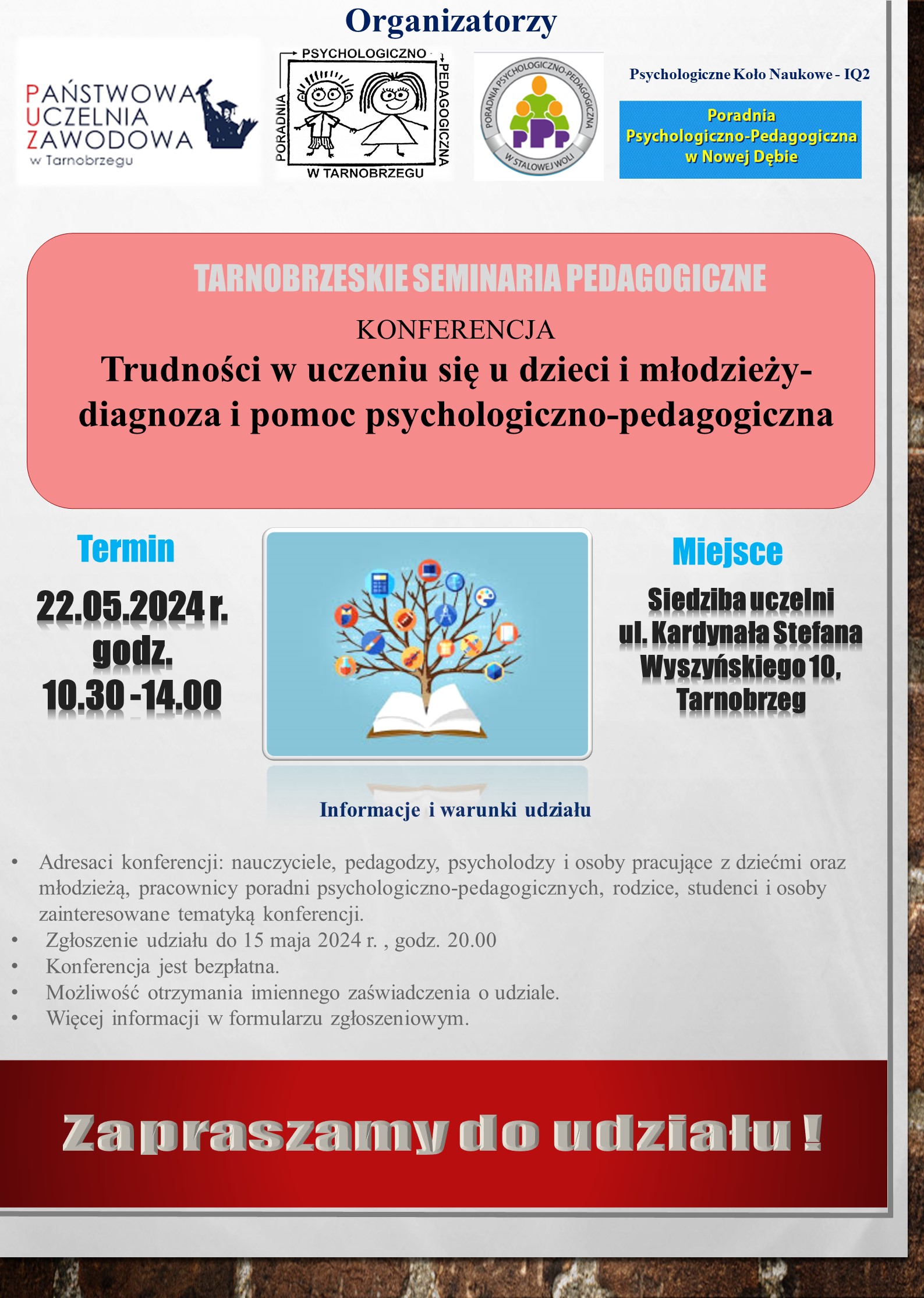 plakat konferencja maj 2024 trudności edukacyjne